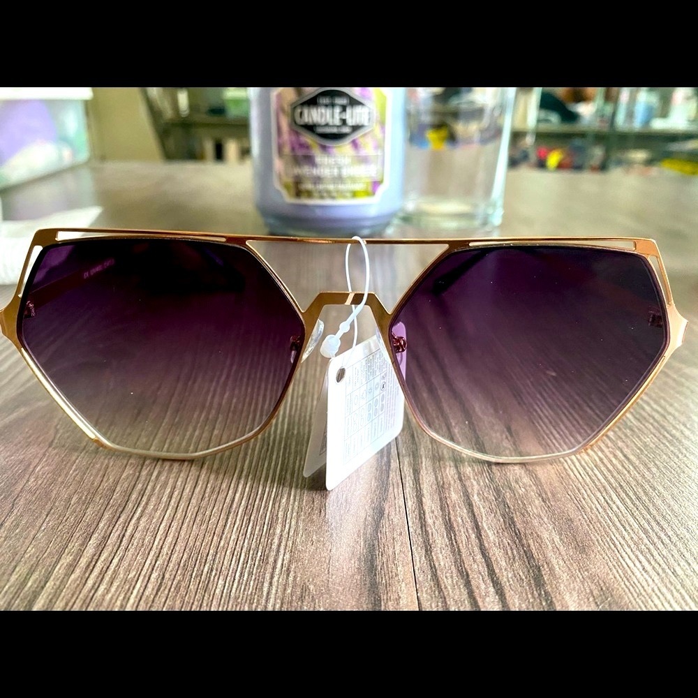 Retro ombré gold frame Sunglasses